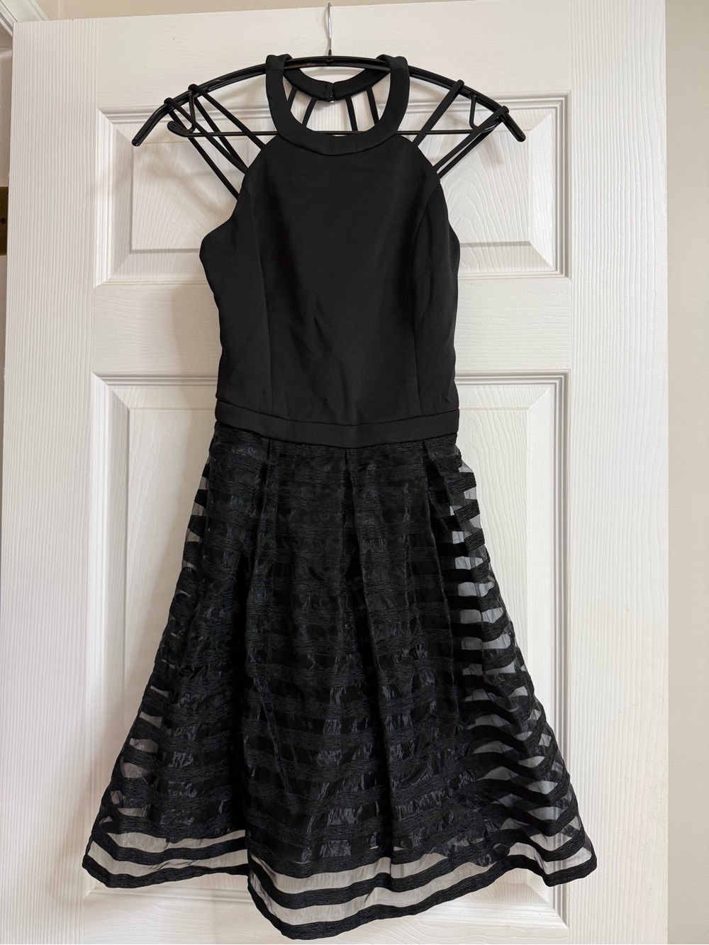 Guess Black Strappy Fit-and-Flare Dress